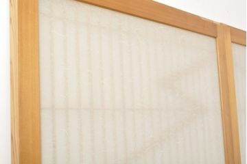 中古　美品　最高級　シンメトリーなデザインが目を引く組子入りガラス帯戸2枚セット(帯戸、引き戸、ガラス戸、建具)(R-059305)