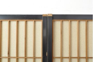 アンティーク建具　黒い框がモダンな印象を高める障子戸4枚セット(引き戸、建具)(R-059310)