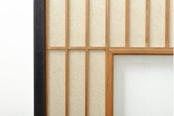 アンティーク建具　黒い框がモダンな印象を高める障子戸4枚セット(引き戸、建具)(R-059310)