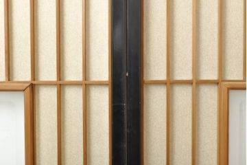 アンティーク建具　黒い框がモダンな印象を高める障子戸4枚セット(引き戸、建具)(R-059310)