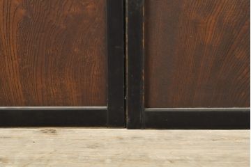 アンティーク建具　黒い框がモダンな印象を高める障子戸4枚セット(引き戸、建具)(R-059310)