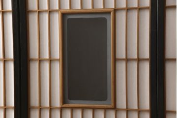 アンティーク建具　黒い框がモダンな印象を高める障子戸4枚セット(引き戸、建具)(R-059310)