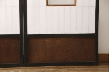 アンティーク建具　黒い框がモダンな印象を高める障子戸4枚セット(引き戸、建具)(R-059310)