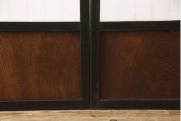 アンティーク建具　黒い框がモダンな印象を高める障子戸4枚セット(引き戸、建具)(R-059310)