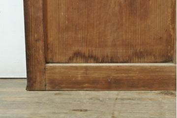 アンティーク建具　昭和初期　お洒落な格子が目を引くすりガラス入りガラス戸2枚セット(引き戸、建具)(R-059316)