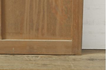 アンティーク建具　昭和初期　お洒落な格子が目を引くすりガラス入りガラス戸2枚セット(引き戸、建具)(R-059316)