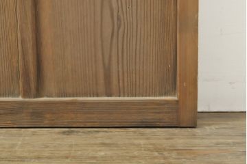 アンティーク建具　昭和初期　お洒落な格子が目を引くすりガラス入りガラス戸2枚セット(引き戸、建具)(R-059318)