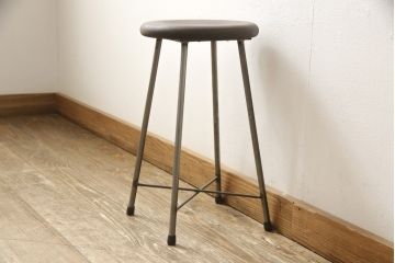 ラフジュ工房オリジナル　シンプルで馴染みやすいスツール(椅子、イス、板座チェア)(R-059341)