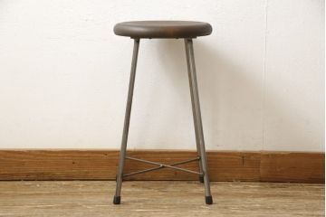 ラフジュ工房オリジナル　シンプルで馴染みやすいスツール(椅子、イス、板座チェア)(R-059343)