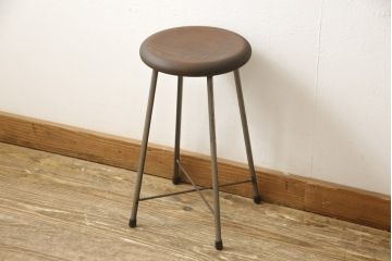 ラフジュ工房オリジナル　シンプルで馴染みやすいスツール(椅子、イス、板座チェア)(R-059344)
