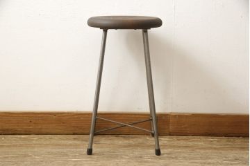 ラフジュ工房オリジナル　シンプルで馴染みやすいスツール(椅子、イス、板座チェア)(R-059344)