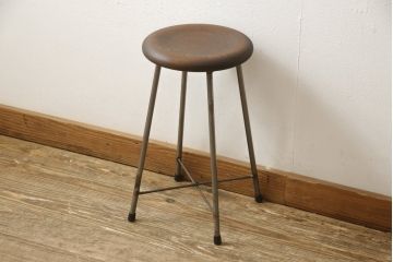ラフジュ工房オリジナル　シンプルで馴染みやすいスツール(椅子、イス、板座チェア)(R-059345)