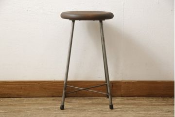 ラフジュ工房オリジナル　シンプルで馴染みやすいスツール(椅子、イス、板座チェア)(R-059345)