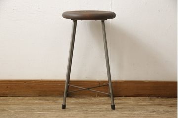 ラフジュ工房オリジナル　シンプルで馴染みやすいスツール(椅子、イス、板座チェア)(R-059345)