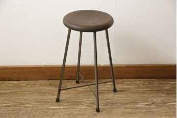 ラフジュ工房オリジナル　シンプルで馴染みやすいスツール(椅子、イス、板座チェア)(R-059346)