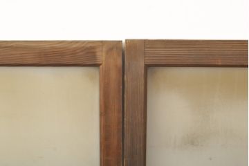 アンティーク建具　レトロなお部屋の雰囲気づくりに!すりガラス入りガラス窓2枚セット(R-059351)
