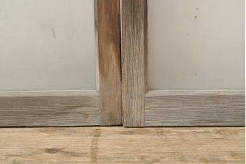 アンティーク建具　レトロなお部屋の雰囲気づくりに!すりガラス入りガラス窓2枚セット(R-059351)
