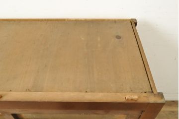 和製アンティーク　昭和初期　横桟引き戸が魅力!レトロな佇まいの三尺水屋箪笥サイドキャビネット(食器棚、収納棚、戸棚、サイドボード)(R-059355)