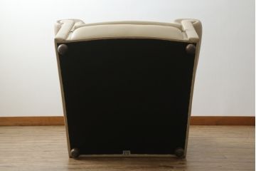 希少!!　中古　Poltrona Frau(ポルトローナフラウ)　EDOARDO(エドアル)　優雅なひと時を過ごせる総本革1人掛けソファ(レザーソファ、1P、一人掛け)(定価約88万円)(R-059359)