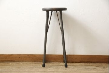 ラフジュ工房オリジナル　異素材の組み合わせがかっこいい雰囲気を醸し出すハイスツール(椅子、イス、板座チェア)(R-059366)