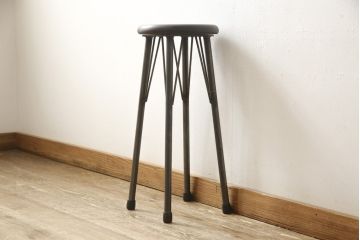 ラフジュ工房オリジナル　異素材の組み合わせがかっこいい雰囲気を醸し出すハイスツール(椅子、イス、板座チェア)(R-059366)
