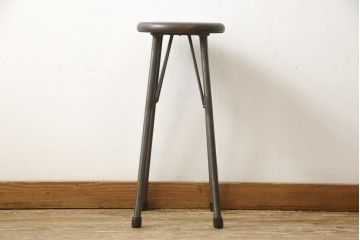 ラフジュ工房オリジナル　異素材の組み合わせがかっこいい雰囲気を醸し出すハイスツール(椅子、イス、板座チェア)(R-059368)