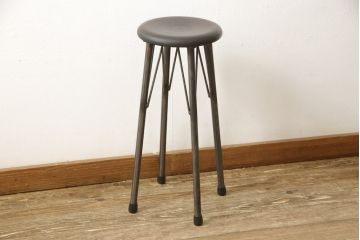 ラフジュ工房オリジナル　異素材の組み合わせがかっこいい雰囲気を醸し出すハイスツール(椅子、イス、板座チェア)(R-059369)