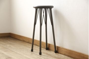 ラフジュ工房オリジナル　異素材の組み合わせがかっこいい雰囲気を醸し出すハイスツール(椅子、イス、板座チェア)(R-059369)
