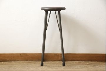ラフジュ工房オリジナル　異素材の組み合わせがかっこいい雰囲気を醸し出すハイスツール(椅子、イス、板座チェア)(R-059370)