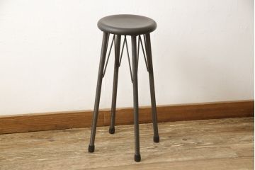 ラフジュ工房オリジナル　異素材の組み合わせがかっこいい雰囲気を醸し出すハイスツール(椅子、イス、板座チェア)(R-059370)