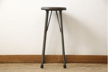 ラフジュ工房オリジナル　異素材の組み合わせがかっこいい雰囲気を醸し出すハイスツール(椅子、イス、板座チェア)(R-059370)