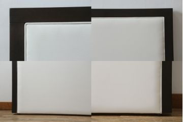 中古　美品　IDC大塚家具オリジナル　「ジオR」　合皮　モダンでシャープなデザインが格好良いダブルベッドフレーム(定価約167000円)(ベッド)(R-059379)