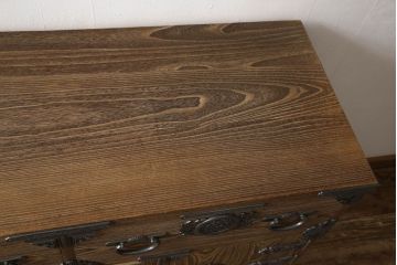 中古　美品　国産職人手造り　個性的な見た目と上質なつくりが魅力的な総桐箪笥(定価約100万円)(和箪笥、桐たんす、収納箪笥、整理箪笥)(R-059380)
