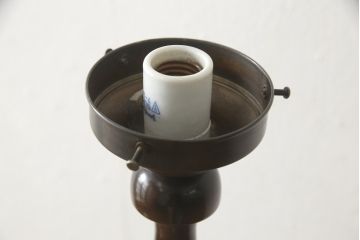 アンティーク照明　大正ロマン　彫刻入り　空間を優しい雰囲気に包むフロアスタンド(フロアライト、スタンド照明)(R-059394)