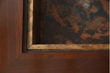 中古　美品　九州民芸家具　欅(ケヤキ)材　シンプルなデザインの囲炉裏テーブル(座卓、ローテーブル、木製火鉢)(R-059412)