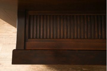 中古　美品　九州民芸家具　欅(ケヤキ)材　シンプルなデザインの囲炉裏テーブル(座卓、ローテーブル、木製火鉢)(R-059412)