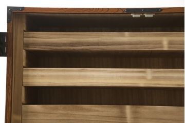 中古　美品　岩谷堂箪笥　ヒノキ天板・脚(台輪)付きリメイク　前面の木目が存在感を放つ観音箪笥(衣装箪笥、着物箪笥、和タンス、収納棚、サイドボード)(R-059414)