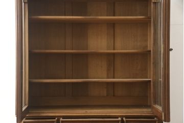 イギリスアンティーク　高級品　上手物!　マホガニー材・内部オーク材　クラシカルな雰囲気ただようブックケース付きデスク(テーブル、キャビネット、戸棚、収納棚、ワークデスク)(R-059417)