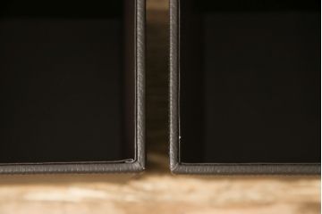 中古　美品　Cassina(カッシーナ)　イクスシーオリジナル　ダークブラウン　直線的なシンプルなデザインがモダンな空間に合わせやすい本革ゴミ箱2個セット(レザー、牛革、ダストボックス)(2個で定価約4万2千円)(R-05420)