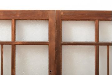 アンティーク建具　大正ロマンの雰囲気あふれるガラス窓2枚セット(ガラス戸、引き戸、建具)(R-059428)