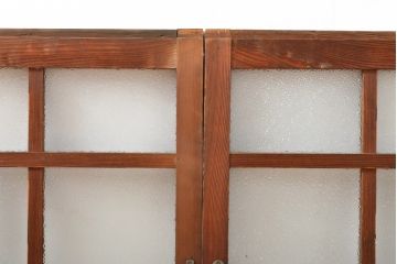 アンティーク建具　大正ロマンの雰囲気あふれるガラス窓2枚セット(ガラス戸、引き戸、建具)(R-059428)