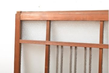 アンティーク建具　大正ロマンの雰囲気あふれるガラス窓2枚セット(ガラス戸、引き戸、建具)(R-059429)
