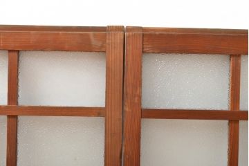 アンティーク建具　大正ロマンの雰囲気あふれるガラス窓2枚セット(ガラス戸、引き戸、建具)(R-059429)