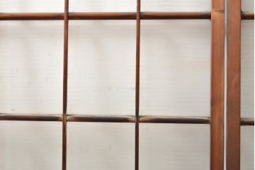 アンティーク建具　モールガラス入りで柔らかな印象のガラス窓2枚セット(ガラス戸、引き戸、建具)(R-059430)