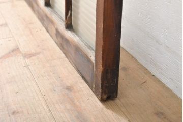 アンティーク建具　モールガラス入りで柔らかな印象のガラス窓2枚セット(ガラス戸、引き戸、建具)(R-059430)
