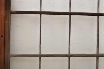 アンティーク建具　モールガラス入りで柔らかな印象のガラス窓2枚セット(ガラス戸、引き戸、建具)(R-059430)