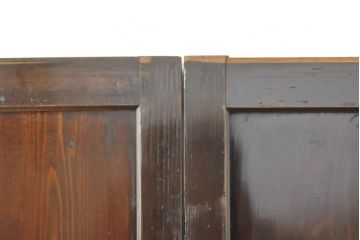 アンティーク建具　明治〜大正　レーザー組子入れます!　ガラス帯戸2枚セット(引き戸、ガラス戸、組子建具、レーザー組子板戸)(R-059433)