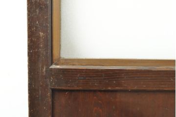 アンティーク建具　明治〜大正　レーザー組子入れます!　ガラス帯戸2枚セット(引き戸、ガラス戸、組子建具、レーザー組子板戸)(R-059433)