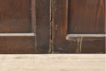 アンティーク建具　明治〜大正　レーザー組子入れます!　ガラス帯戸2枚セット(引き戸、ガラス戸、組子建具、レーザー組子板戸)(R-059433)