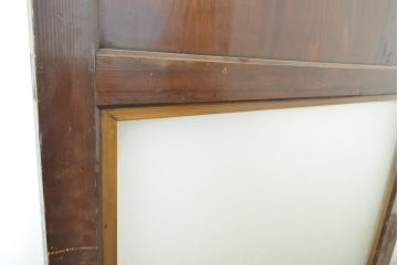 アンティーク建具　明治〜大正　レーザー組子入れます!　ガラス帯戸2枚セット(引き戸、ガラス戸、組子建具、レーザー組子板戸)(R-059433)